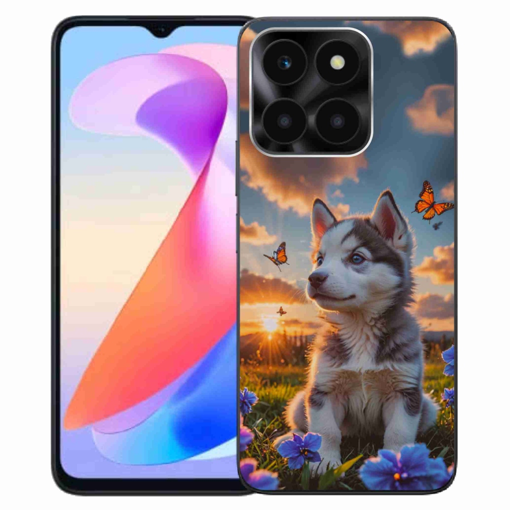 Gelový kryt mmCase na Honor X6a - husky při západu slunce