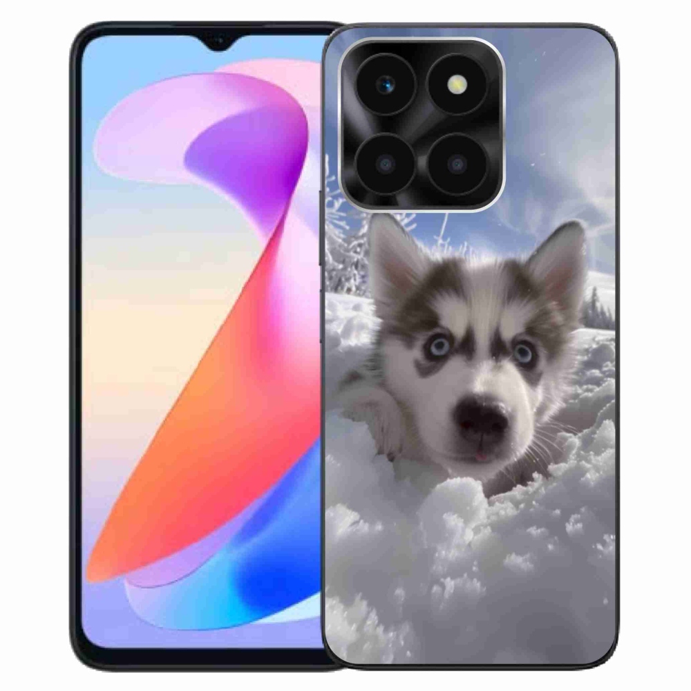 Gelový kryt mmCase na Honor X6a - husky ve sněhu