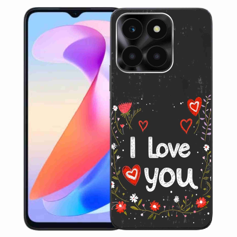 Gelový kryt mmCase na Honor X6a - I love you černé pozadí