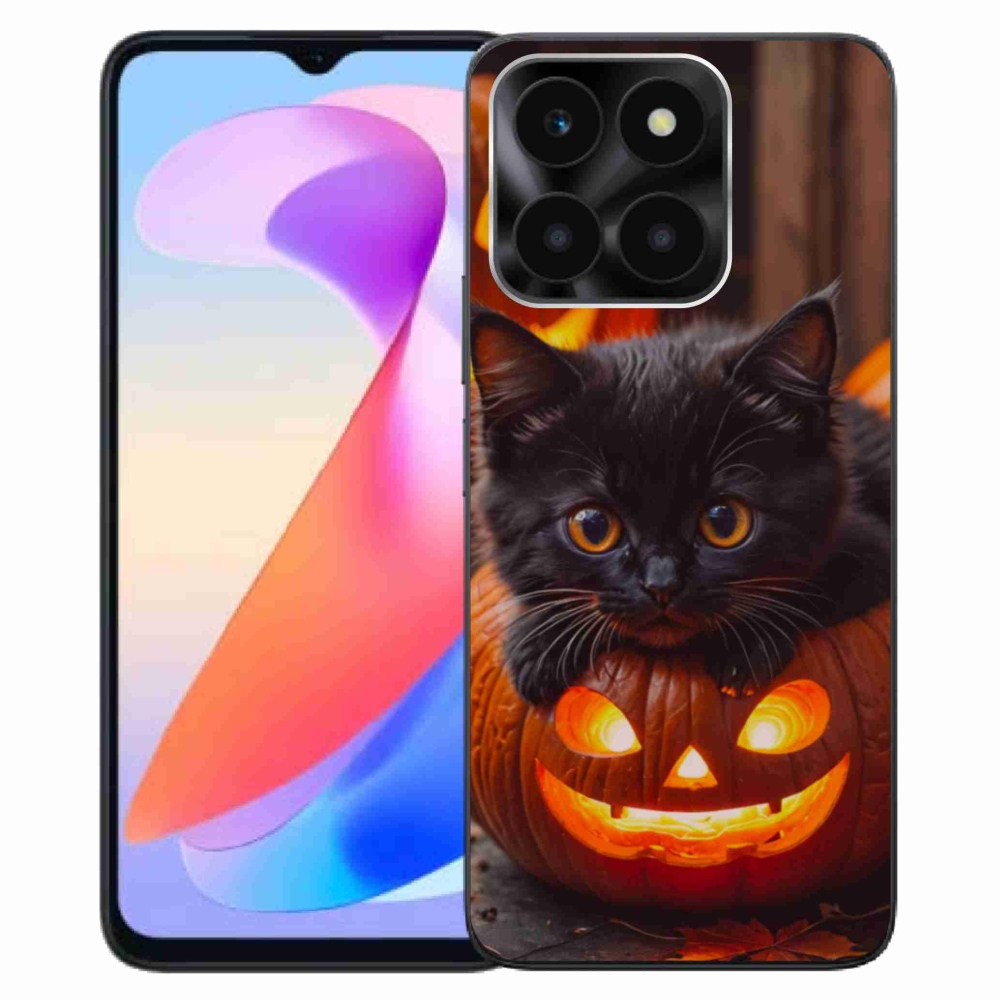 Gelový kryt mmCase na Honor X6a - kotě a dýně