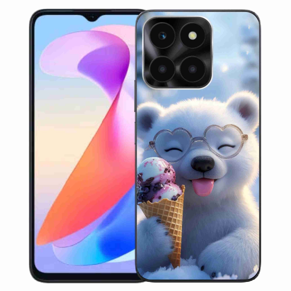 Gelový kryt mmCase na Honor X6a - medvídek se zmrzlinou
