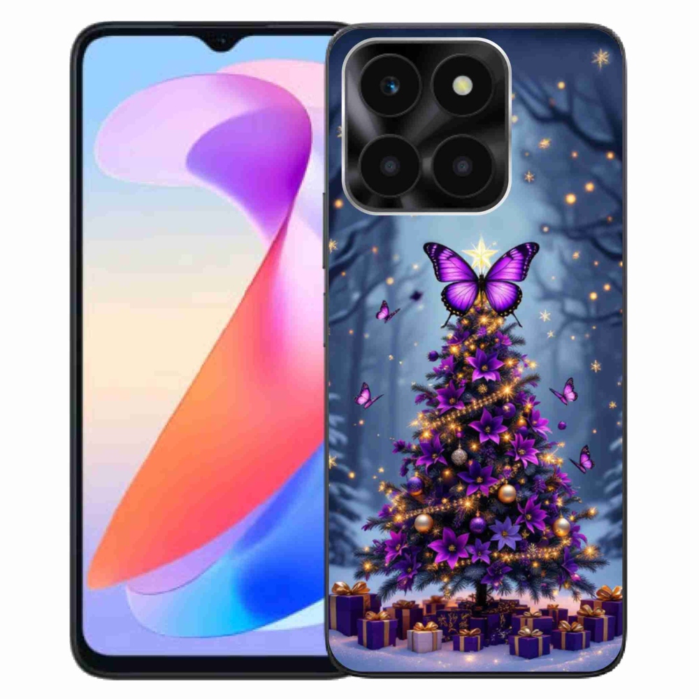 Gelový kryt mmCase na Honor X6a - motýlí vánoční stromek