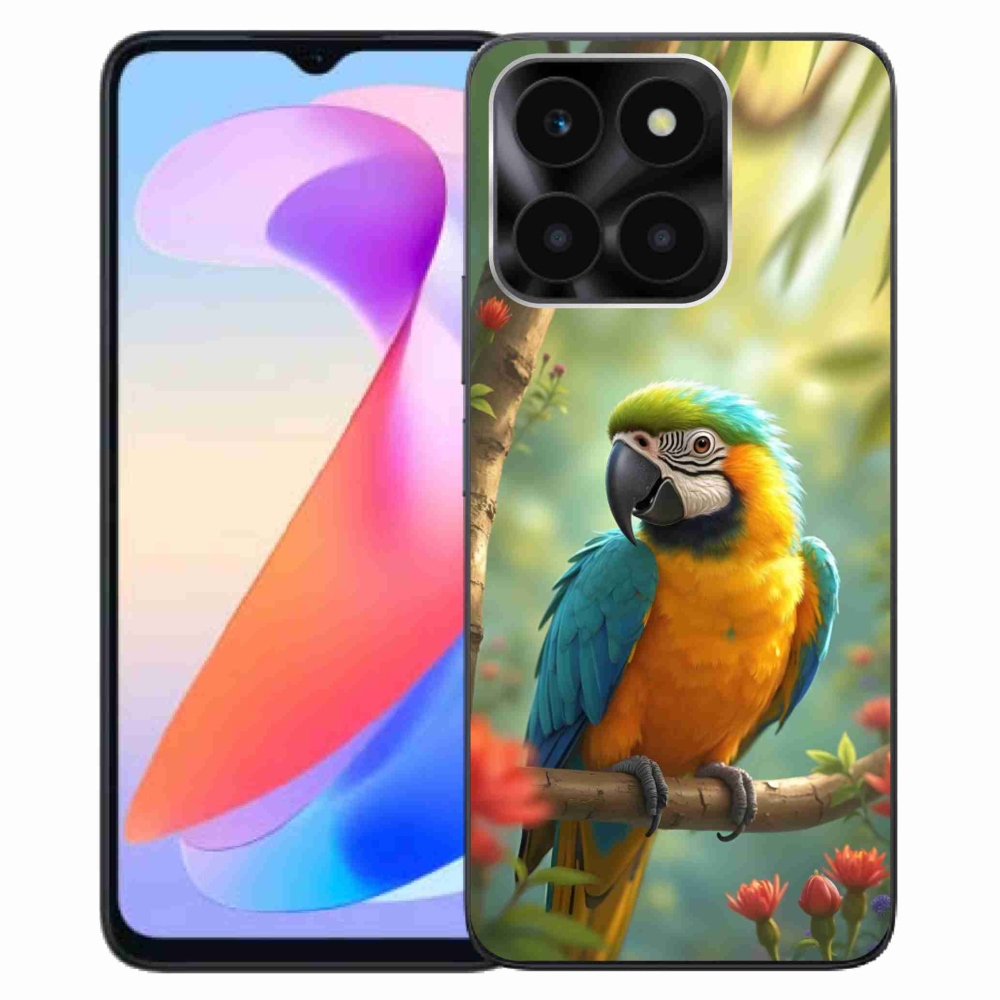 Gelový kryt mmCase na Honor X6a - papoušek ara modrožlutá