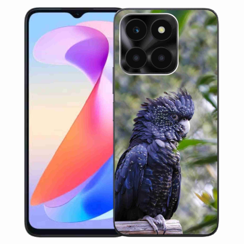 Gelový kryt mmCase na Honor X6a - papoušek kakadu černý
