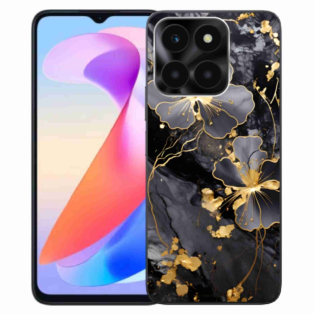 Gelový kryt mmCase na Honor X6a - zlaté květy