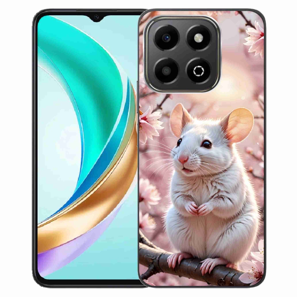 Gelový kryt mmCase na Honor X6b - bílá myš na větvi