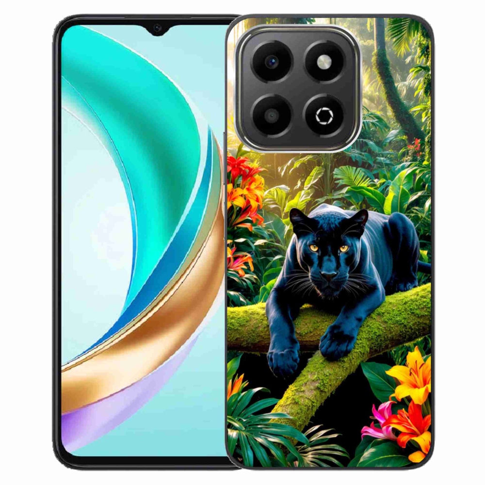 Gelový kryt mmCase na Honor X6b - černý panter v džungli