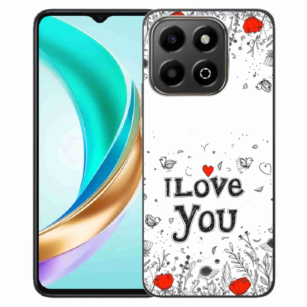 Gelový kryt mmCase na Honor X6b - I love you bílé pozadí