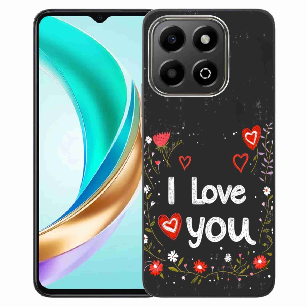 Gelový kryt mmCase na Honor X6b - I love you černé pozadí