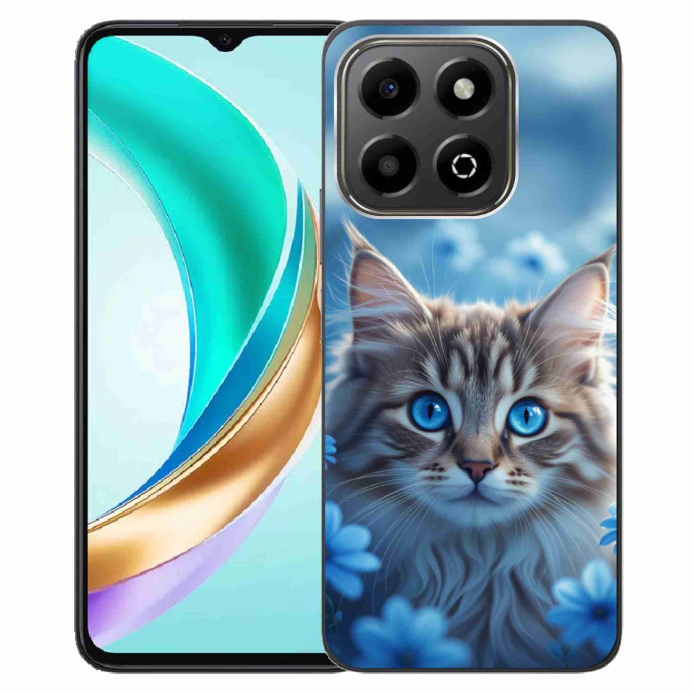 Gelový kryt mmCase na Honor X6b - koťátko v modrých květech