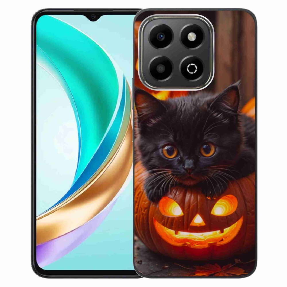 Gelový kryt mmCase na Honor X6b - kotě a dýně