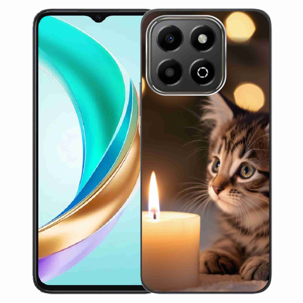 Gelový kryt mmCase na Honor X6b - kotě a svíčka