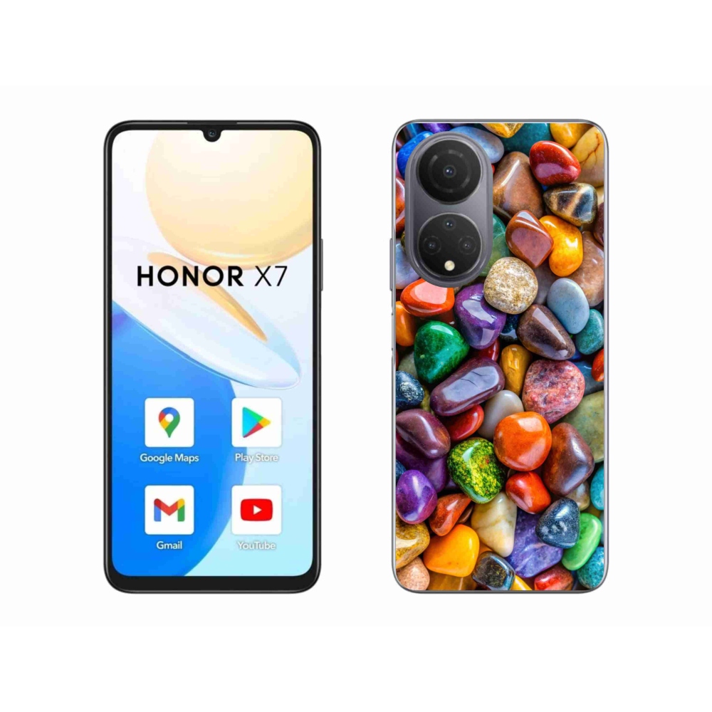 Gelový kryt mmCase na Honor X7 - barevné kamínky