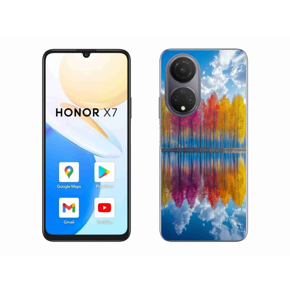 Gelový kryt mmCase na Honor X7 - barevné stromy