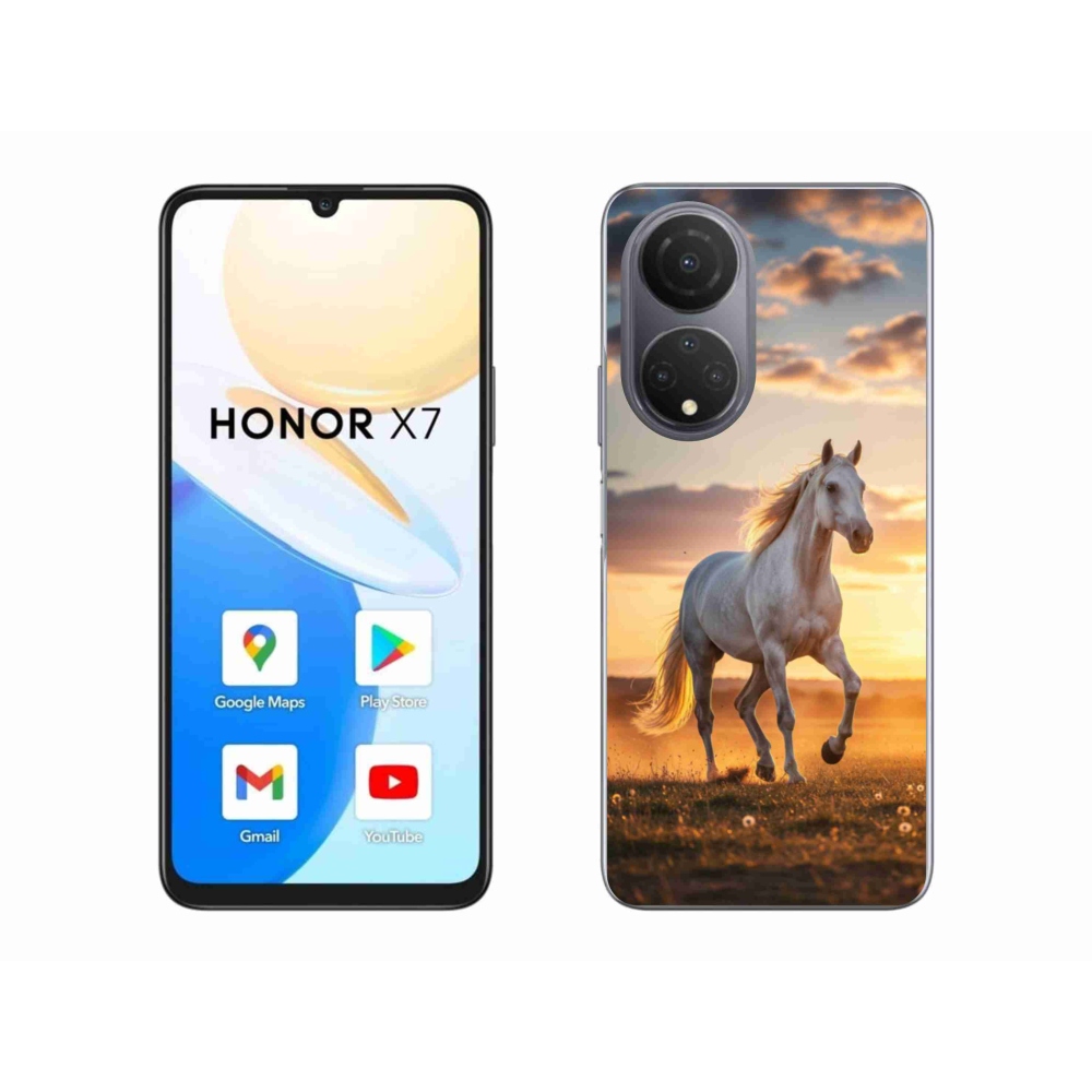 Gelový kryt mmCase na Honor X7 - běžící bílý kůň 2