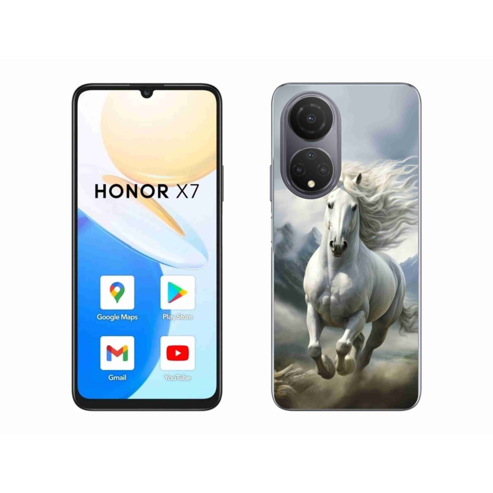 Gelový kryt mmCase na Honor X7 - běžící bílý kůň 3