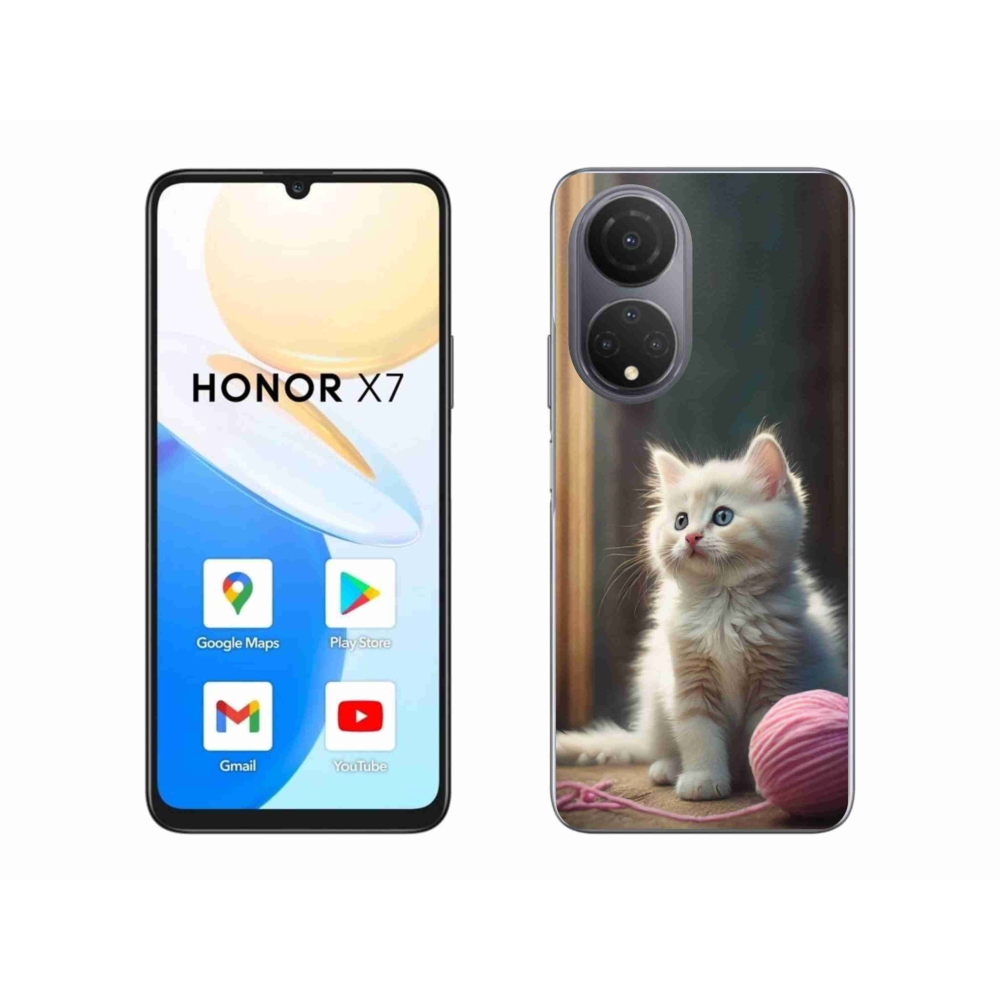 Gelový kryt mmCase na Honor X7 - bílé kotě 2
