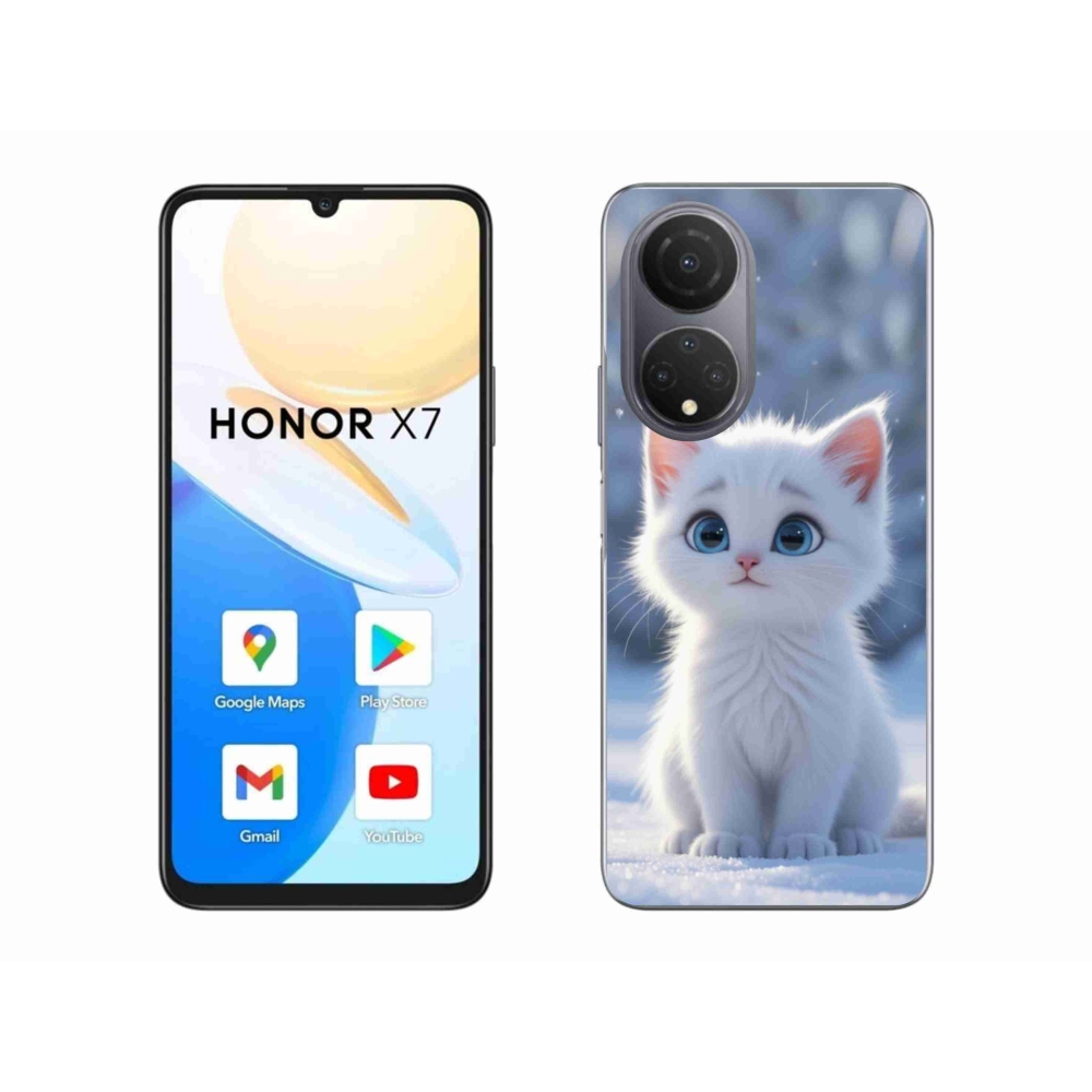 Gelový kryt mmCase na Honor X7 - bílé kotě 3