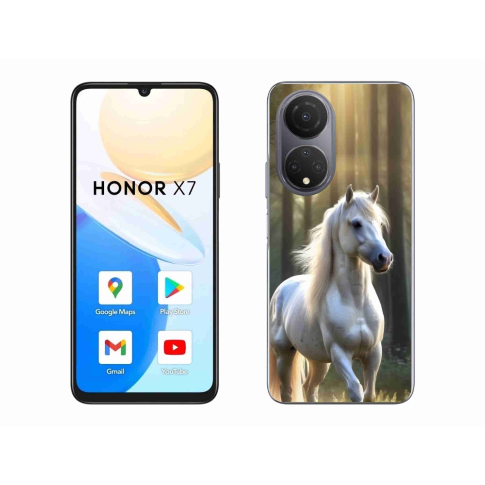 Gelový kryt mmCase na Honor X7 - bílý kůň 3