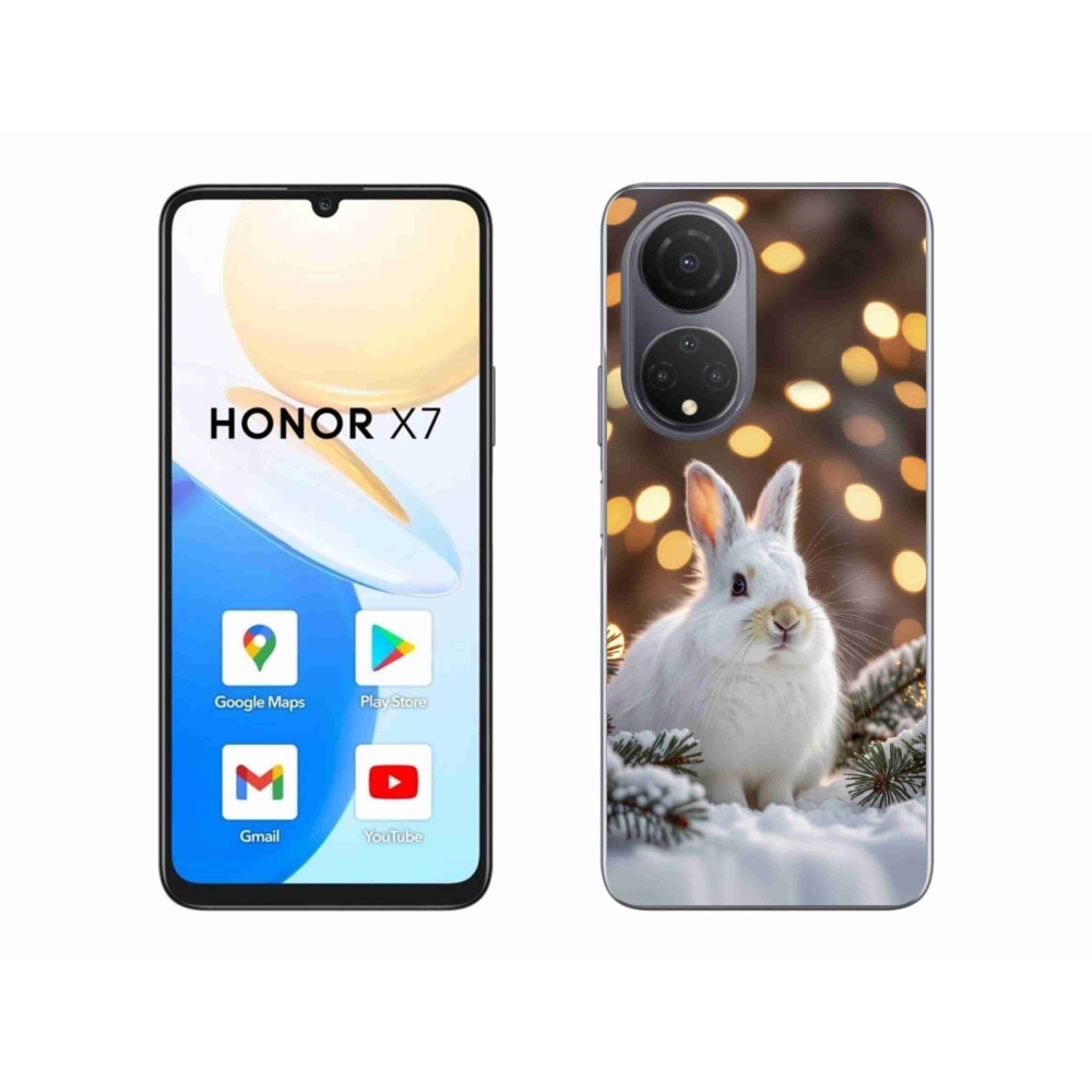 Gelový kryt mmCase na Honor X7 - bílý zajíc