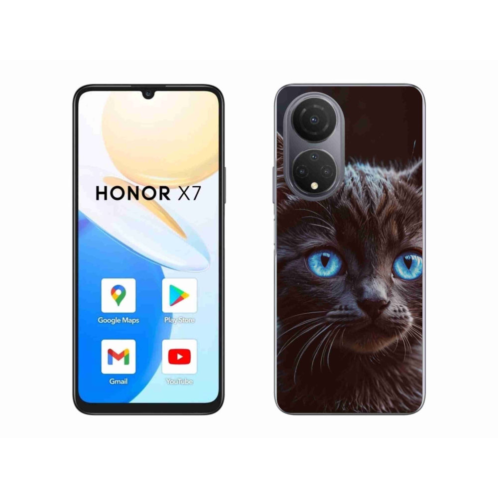 Gelový kryt mmCase na Honor X7 - černé kotě 2