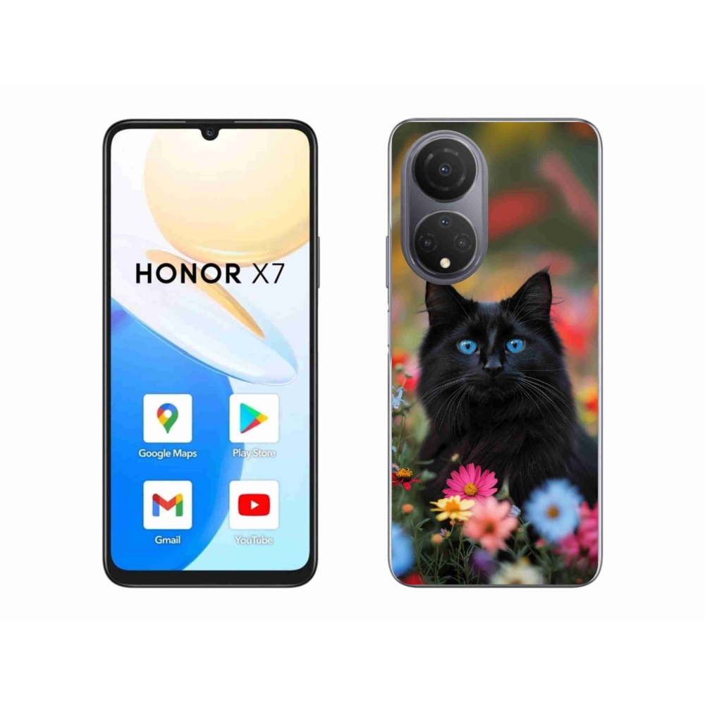 Gelový kryt mmCase na Honor X7 - černé kotě 4