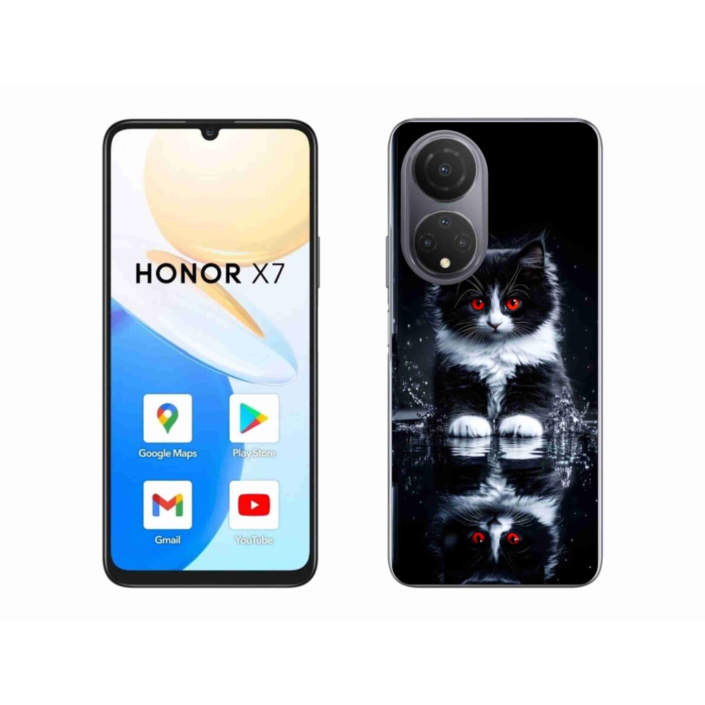Gelový kryt mmCase na Honor X7 - černobílé kotě