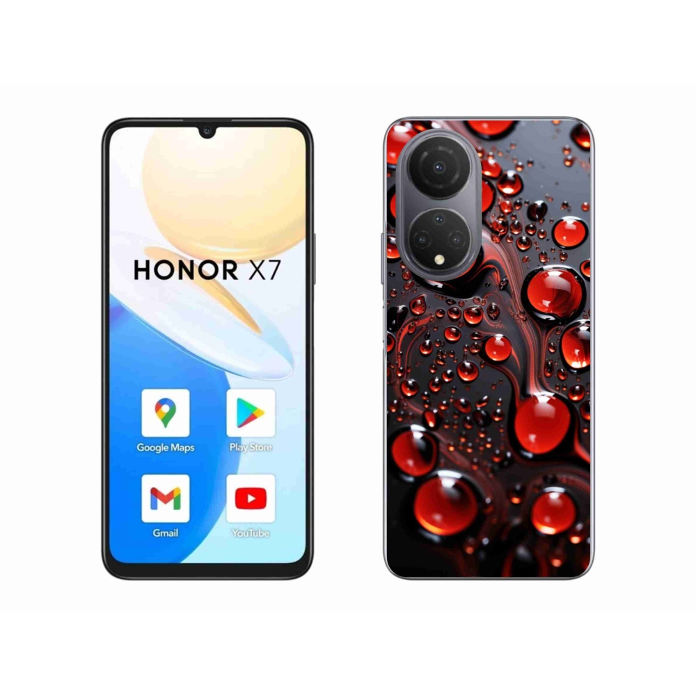 Gelový kryt mmCase na Honor X7 - červené kapky 2