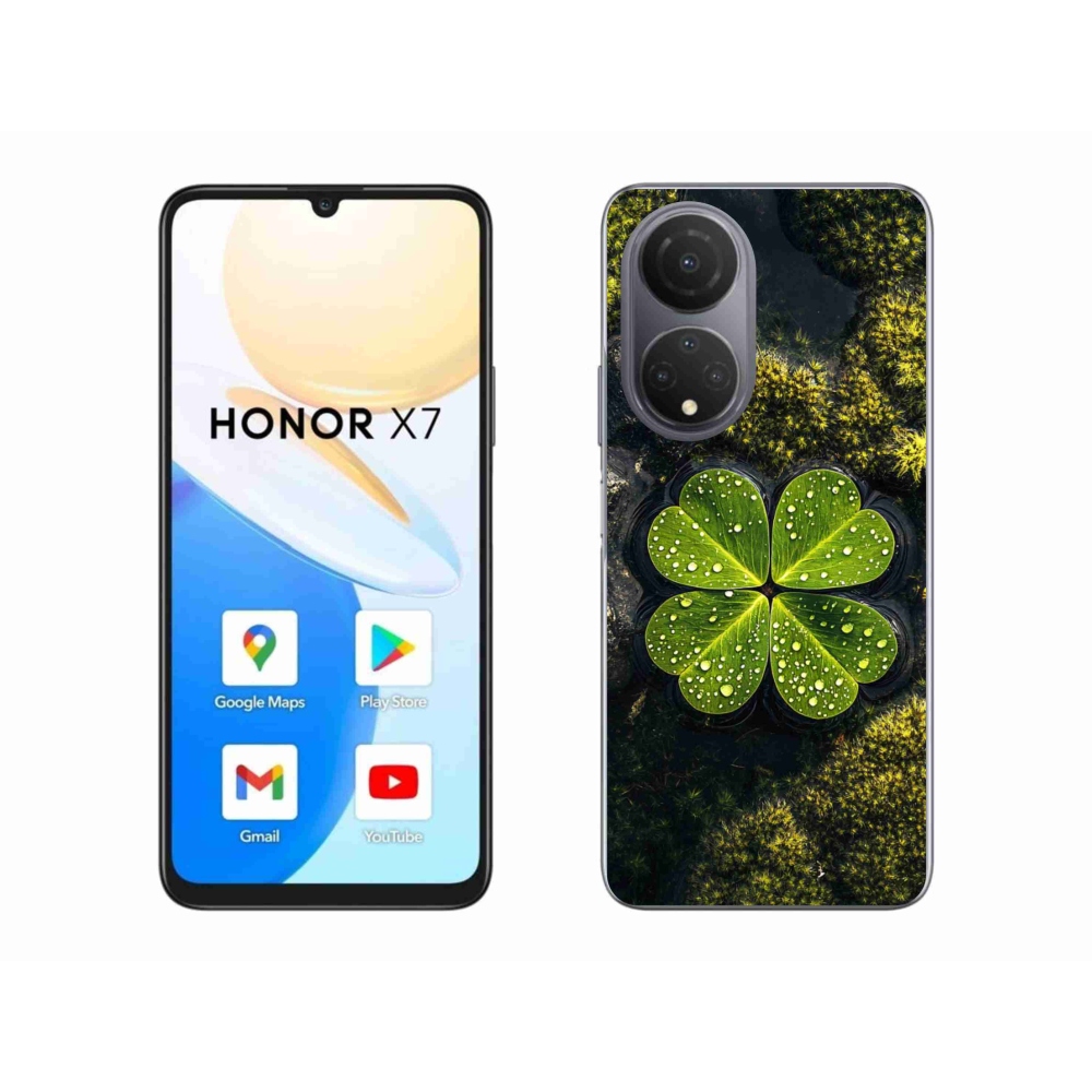 Gelový kryt mmCase na Honor X7 - čtyřlístek