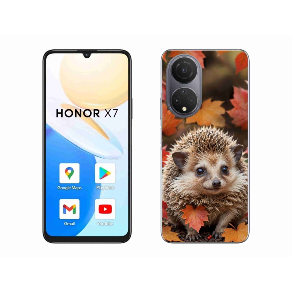 Gelový kryt mmCase na Honor X7 - ježek v listí