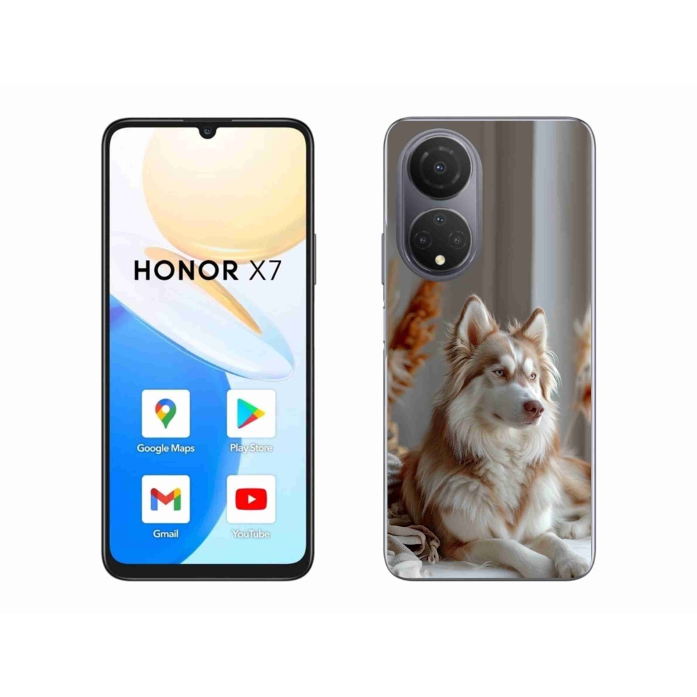 Gelový kryt mmCase na Honor X7 - klidný sibiřský husky