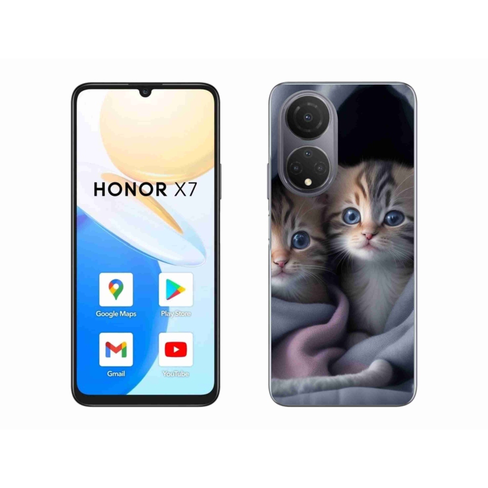Gelový kryt mmCase na Honor X7 - kočičí duo 2