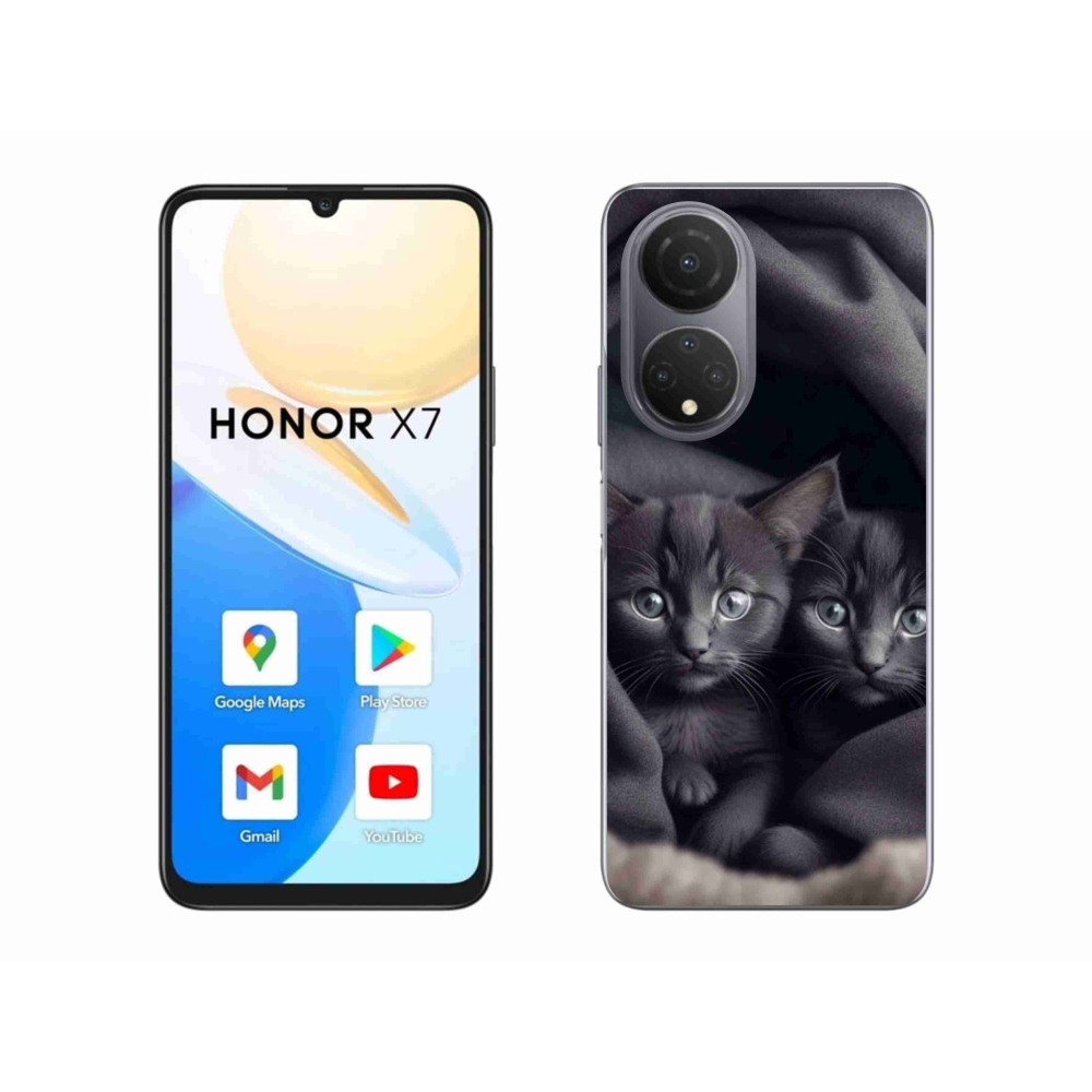 Gelový kryt mmCase na Honor X7 - kočičí duo