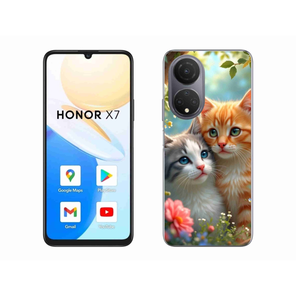 Gelový kryt mmCase na Honor X7 - kočičí láska 2