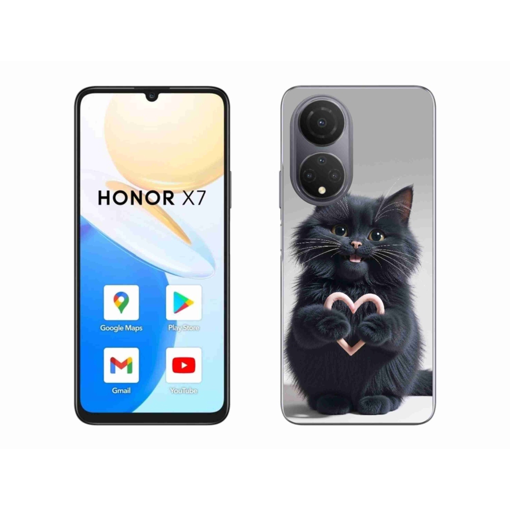 Gelový kryt mmCase na Honor X7 - kočičí láska 3