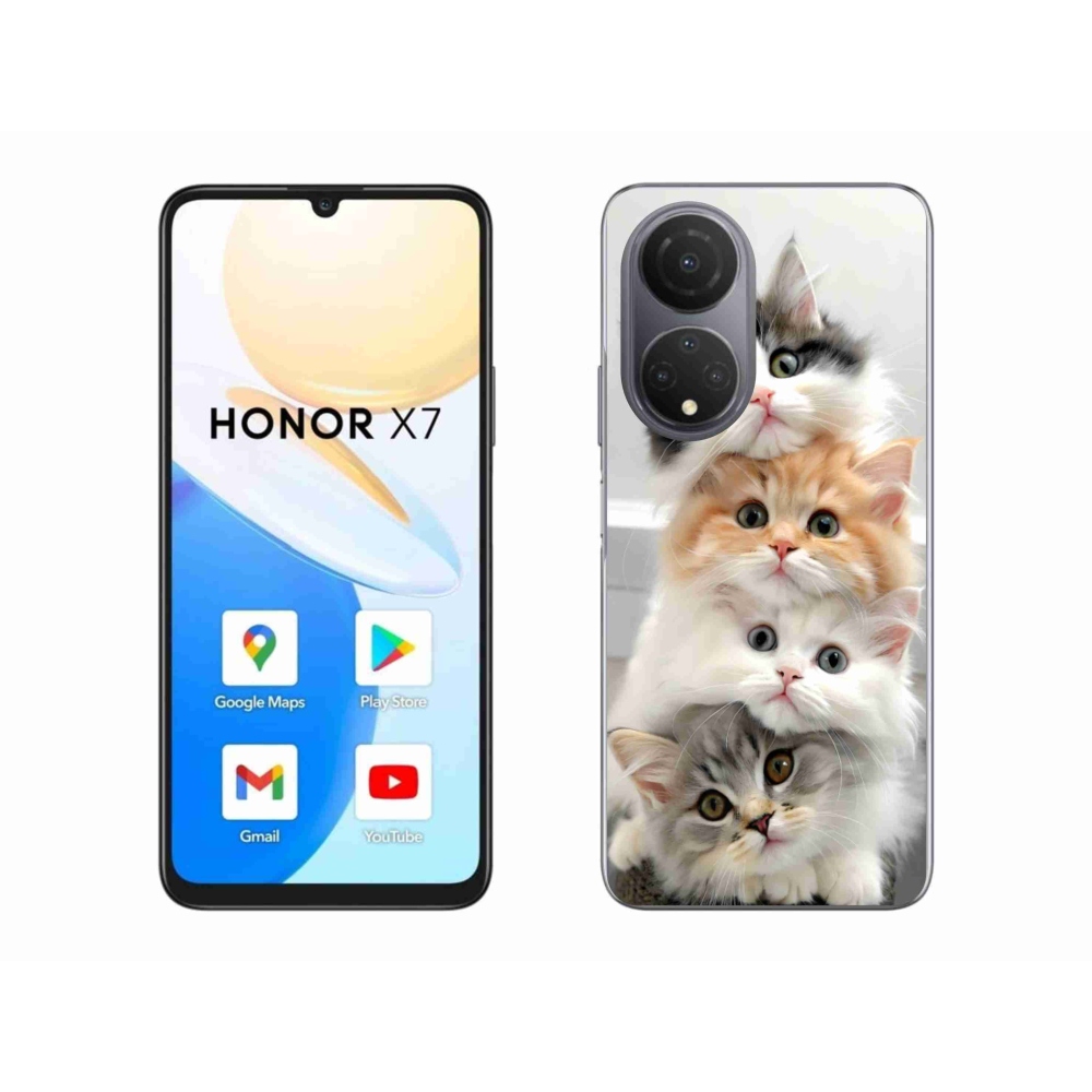 Gelový kryt mmCase na Honor X7 - kočičí parta