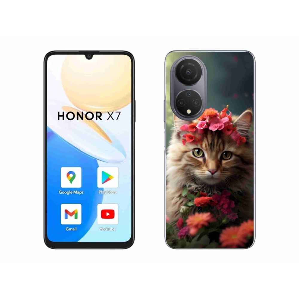 Gelový kryt mmCase na Honor X7 - kočíčí princezna