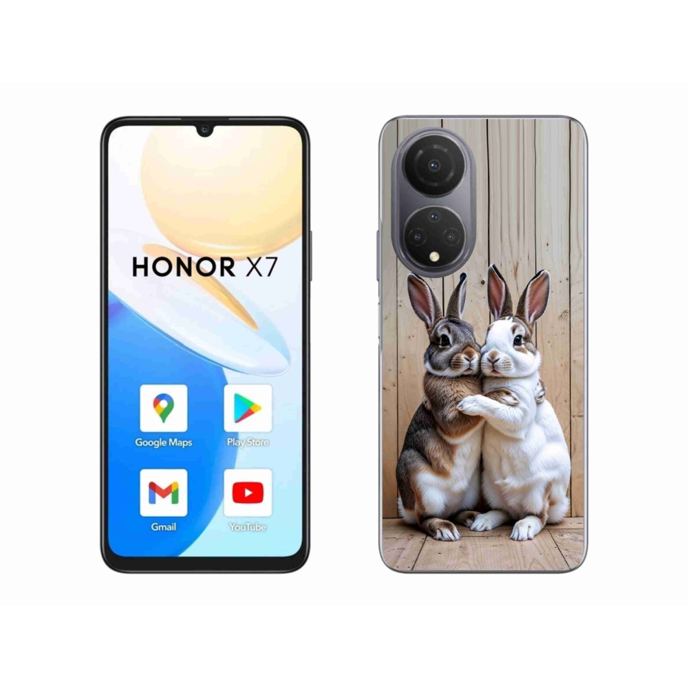 Gelový kryt mmCase na Honor X7 - králičí pár