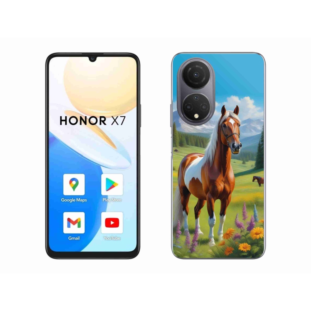 Gelový kryt mmCase na Honor X7 - kůň na louce