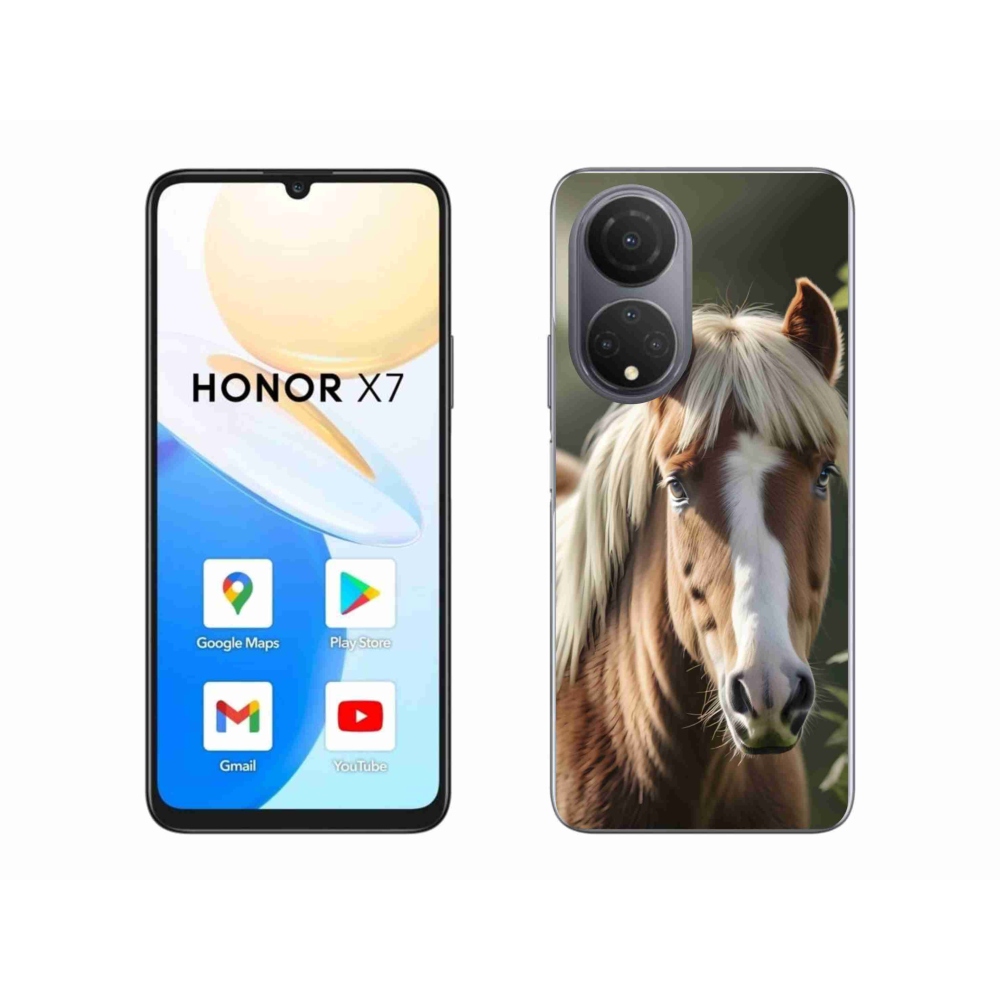 Gelový kryt mmCase na Honor X7 - kůň se světlou hřívou