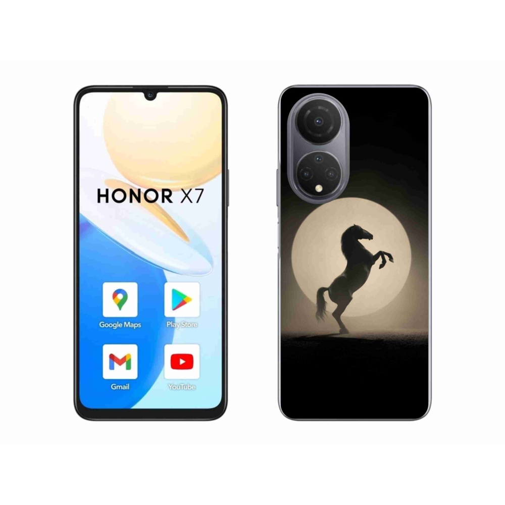 Gelový kryt mmCase na Honor X7 - kůň v siluetě