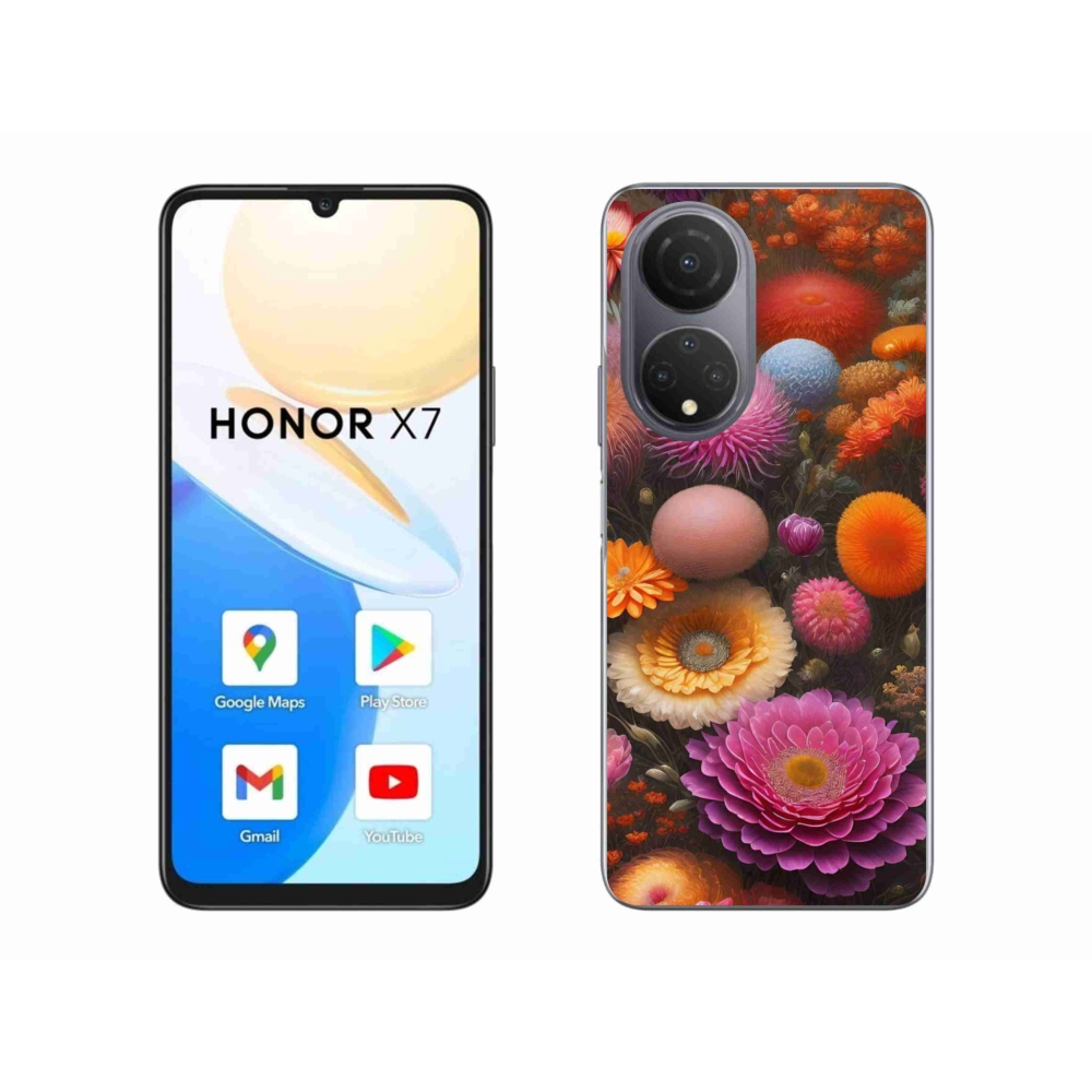 Gelový kryt mmCase na Honor X7 - květinová kompozice