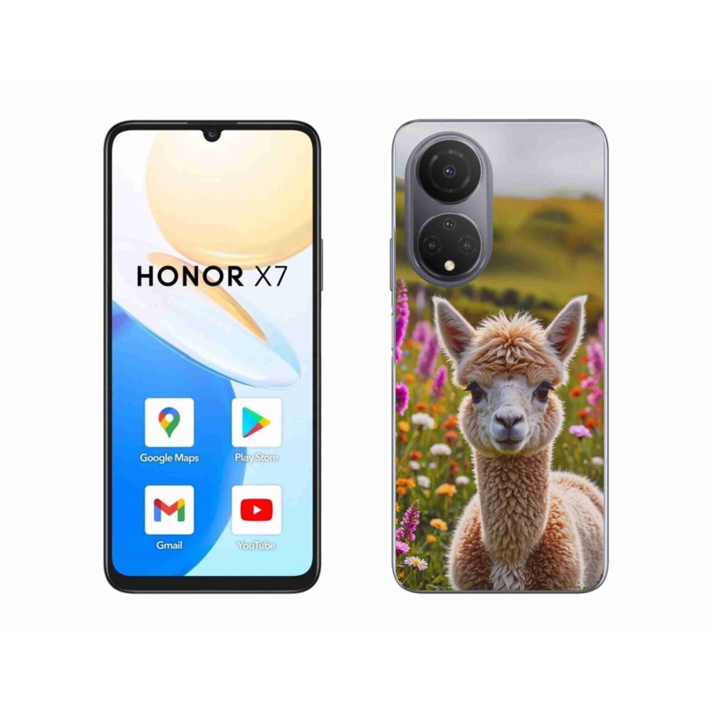 Gelový kryt mmCase na Honor X7 - lama na louce