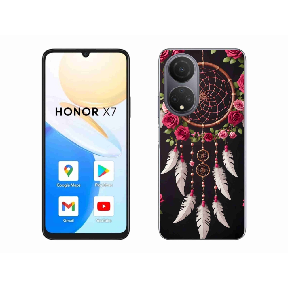 Gelový kryt mmCase na Honor X7 - lapač snů s růžemi