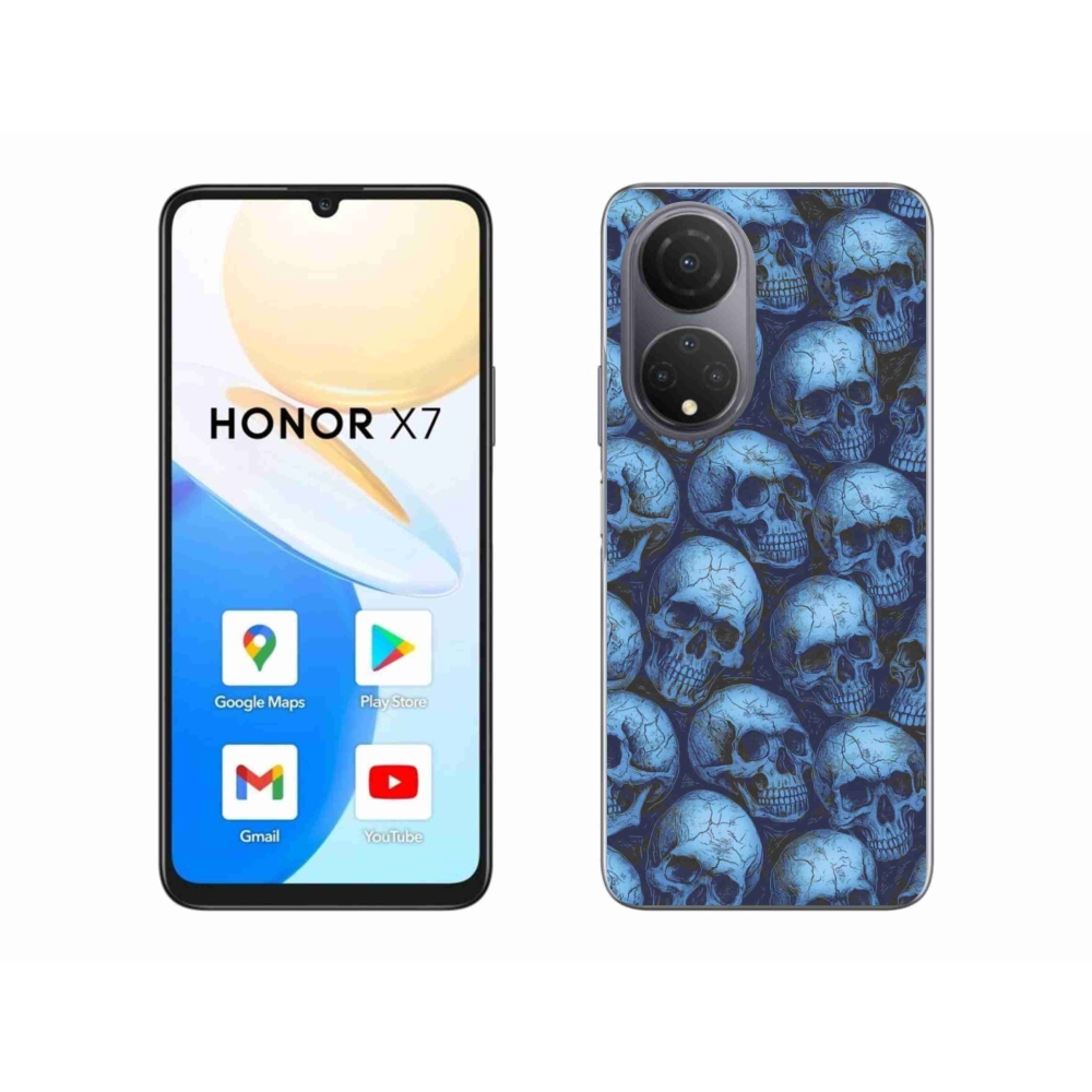 Gelový kryt mmCase na Honor X7 - lebky