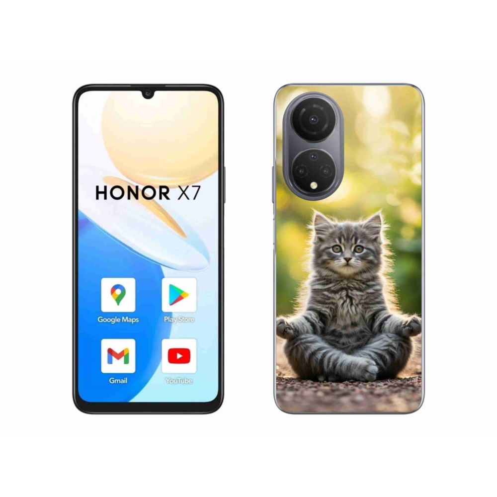 Gelový kryt mmCase na Honor X7 - meditující kotě