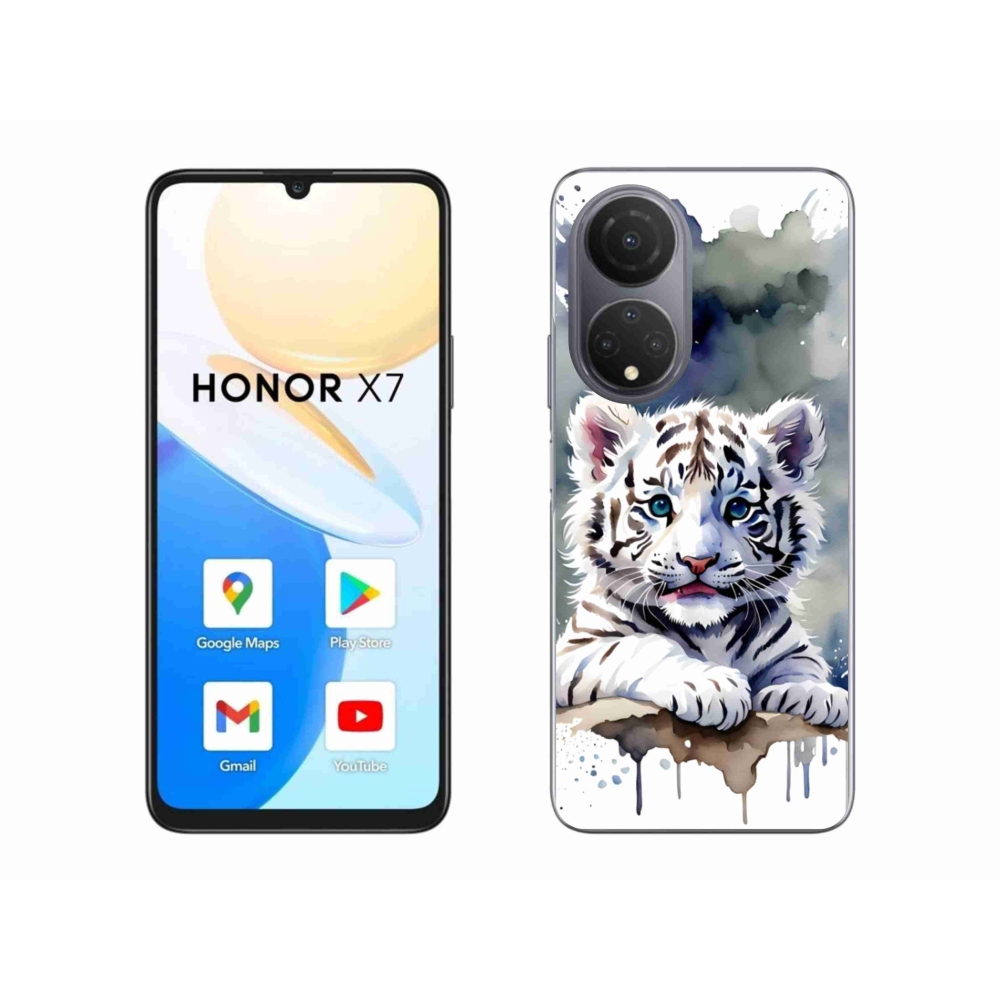 Gelový kryt mmCase na Honor X7 - mládě bílého tygra