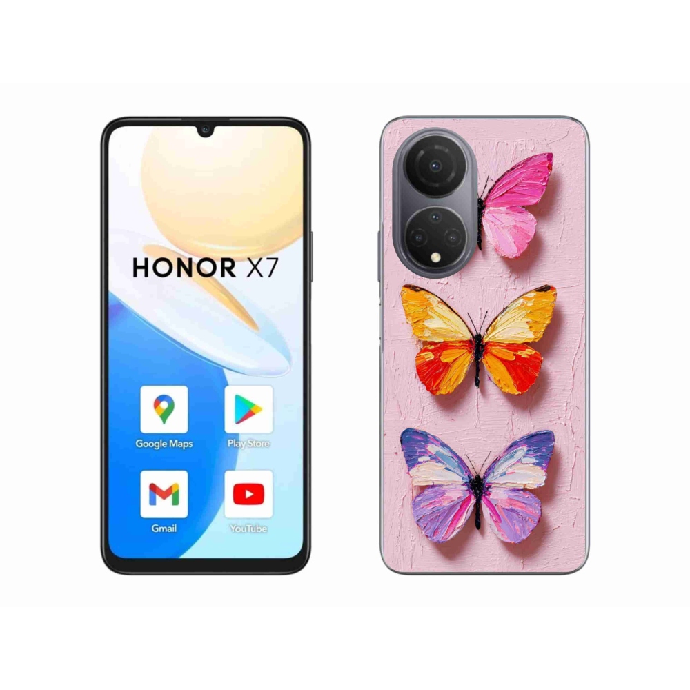 Gelový kryt mmCase na Honor X7 - motýlí trojice
