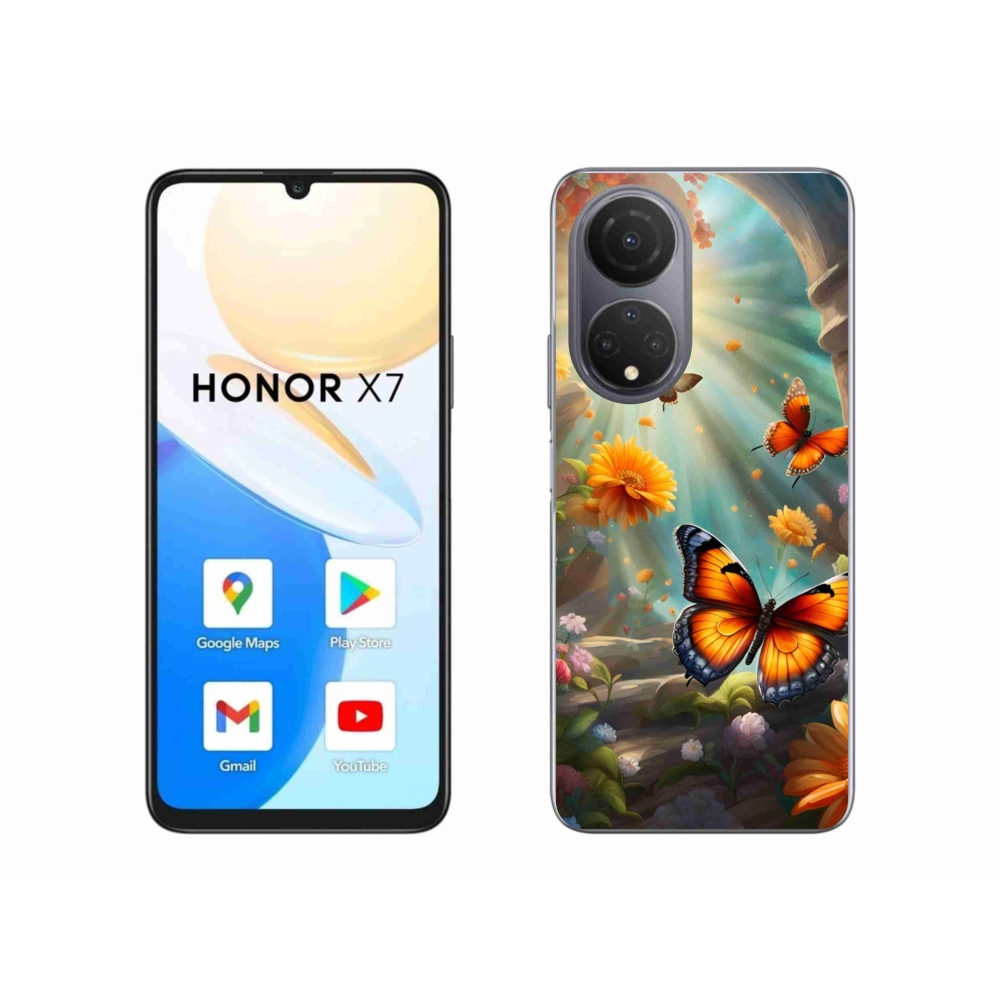 Gelový kryt mmCase na Honor X7 - motýlí zahrada 2