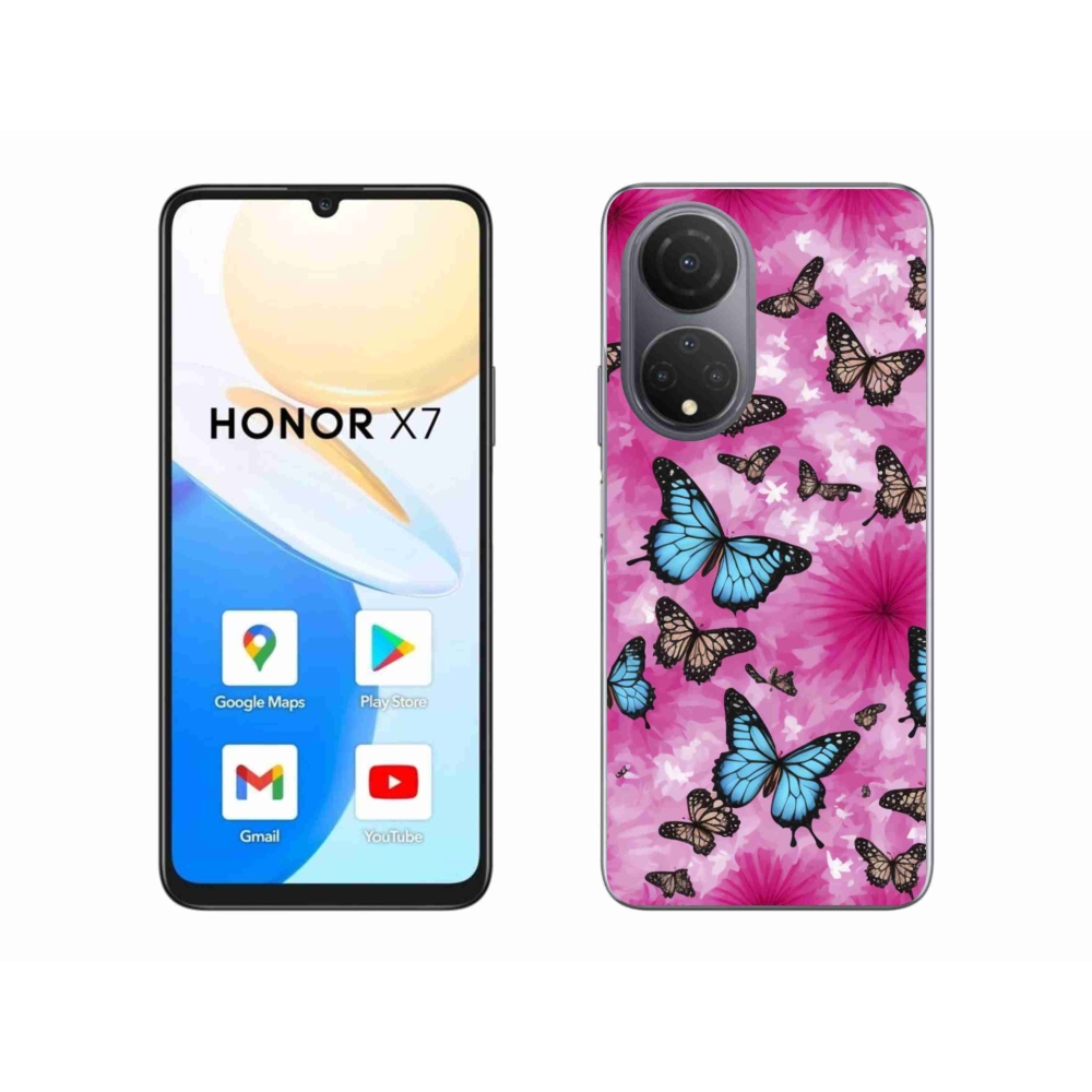 Gelový kryt mmCase na Honor X7 - motýlí zahrada
